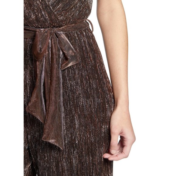 Metallic Surplice Jumpsuit - Picture 5 of 8